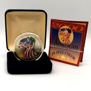 Y2K Colorized Silver Eagle Dollar (Millennium Eagle) - American Historic Society